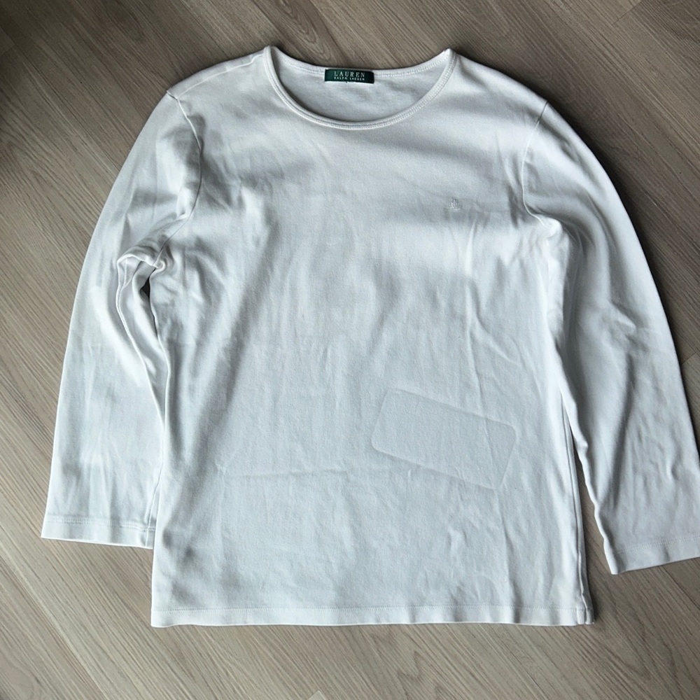 Lauren Ralph Lauren LS Cotton T-Shirt CL White Vintage Classic Minimalist Basic